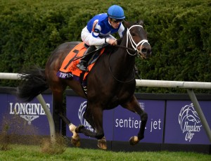 Lexington, KY - Keeneland - Tepin with Julien Leparoux aboard wins the $2 Million Breeders' Cup Mile for trainer Mark E. Casse and owner Robert E. Masterson here today, Saturday October 31, 2015 during the Breeders' Cup World Thoroughbred Championships. Photo by © Breeders' Cup/Gary Mook 2015